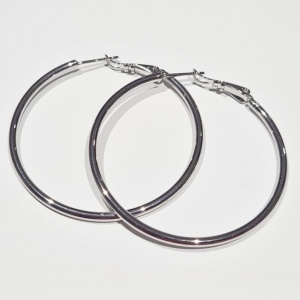 Plain Silver Hoop Earrings - 45mm